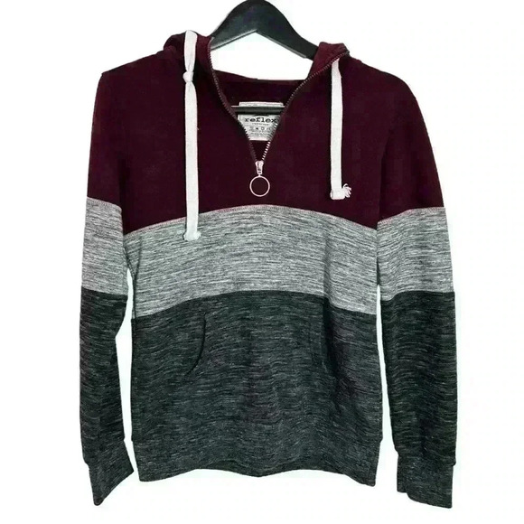 Women's Reflex Brand Tricolor Hooded Pullover Sweater Multicolor Size S - Picture 1 of 5